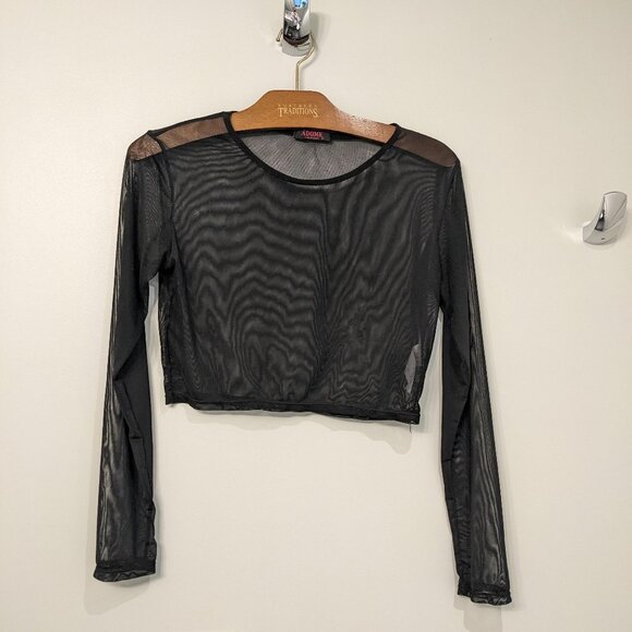 Adore Me - Sheer, Long Sleeved Cropped Top Lingerie Dressing - Picture 1 of 2
